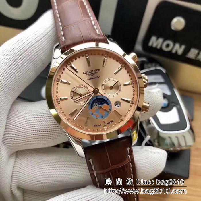LONGINES浪琴 獨家品質 六針商務款 男士腕表 WSS0198